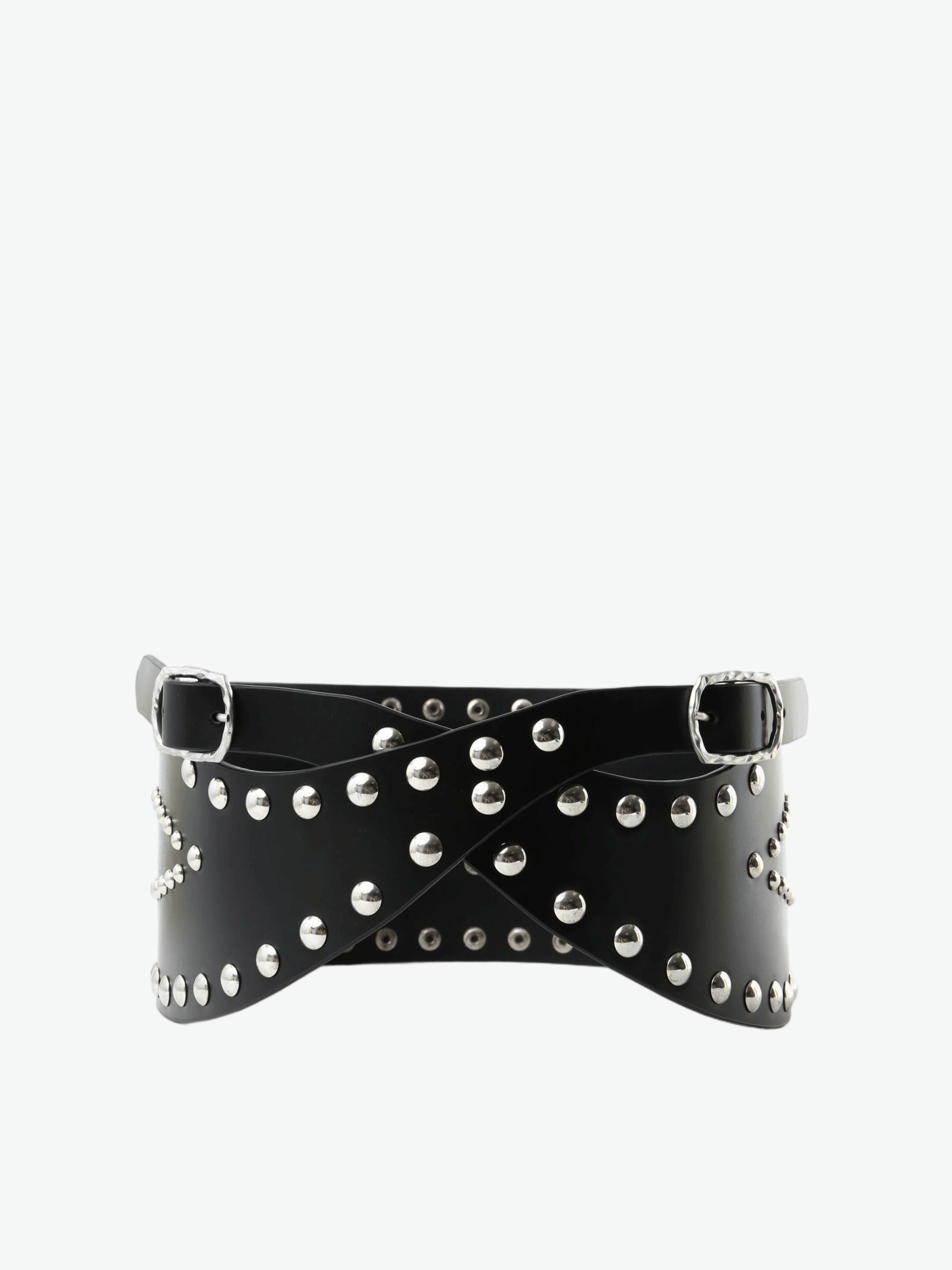Black accessories, front view