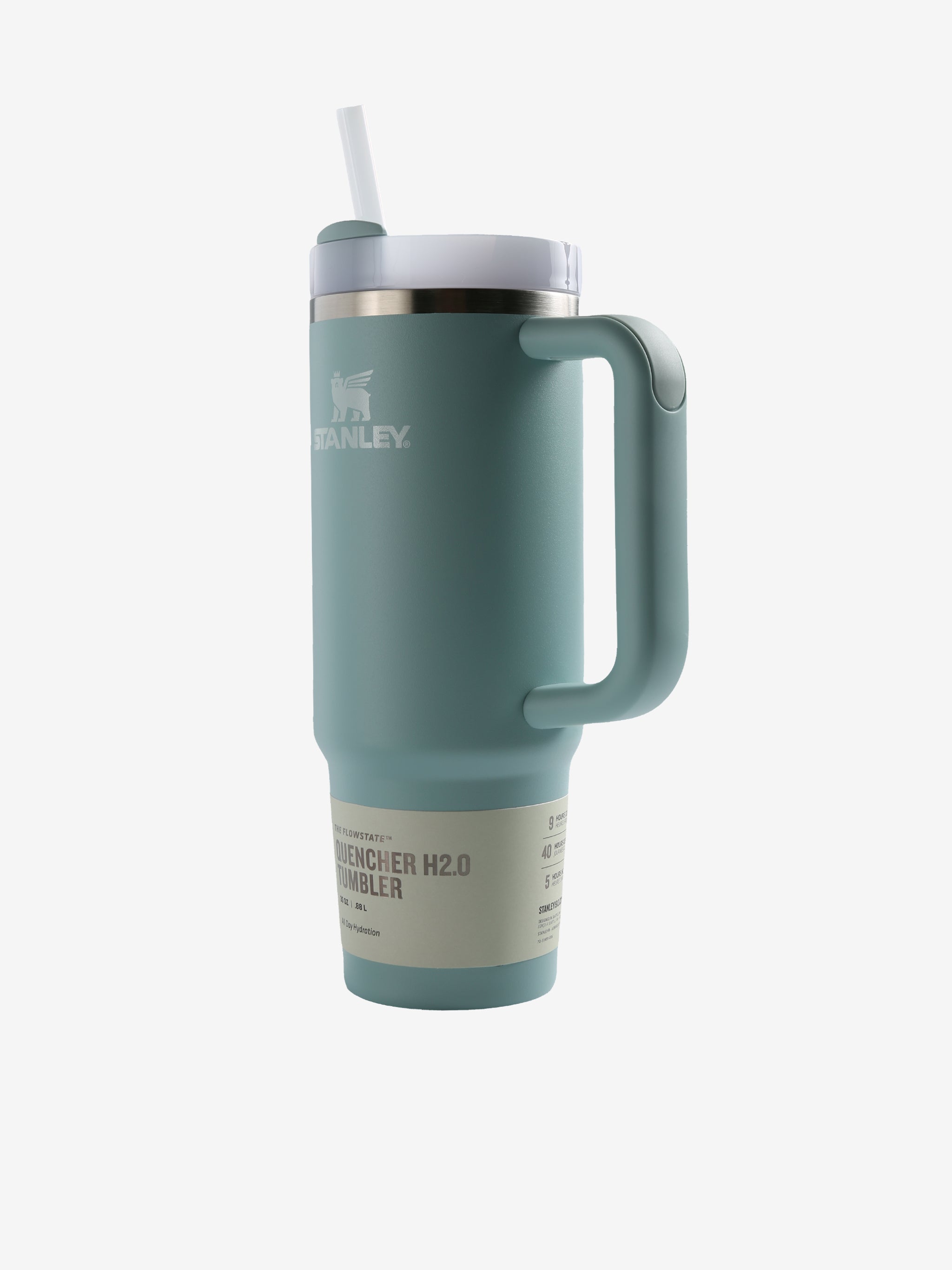 Green tumbler, front view