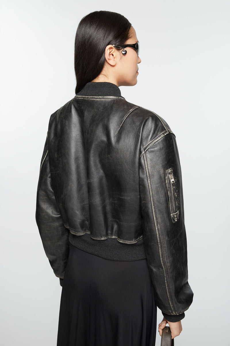 ACNE STUDIOS - Women Leather Bomber Jacket