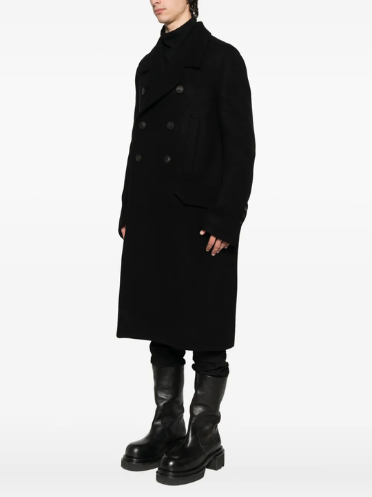 Black coat, full body view
