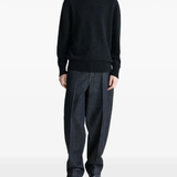 Black knitwear, full body view