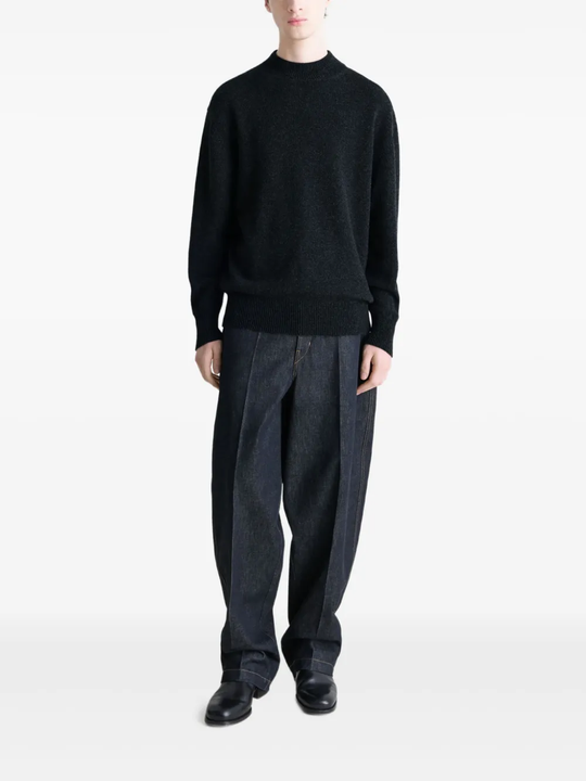 Black knitwear, full body view