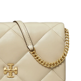 Close up of tan wallet, showing texture of the Nappa Leather fabric