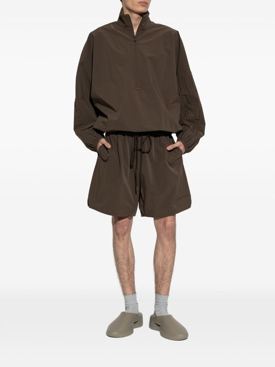 Brown jacket, full body view