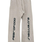 Grey pants, back view