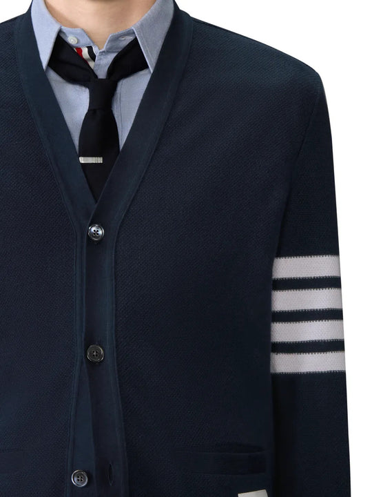Navy t-shirt worn by a person, showing the t-shirt fit