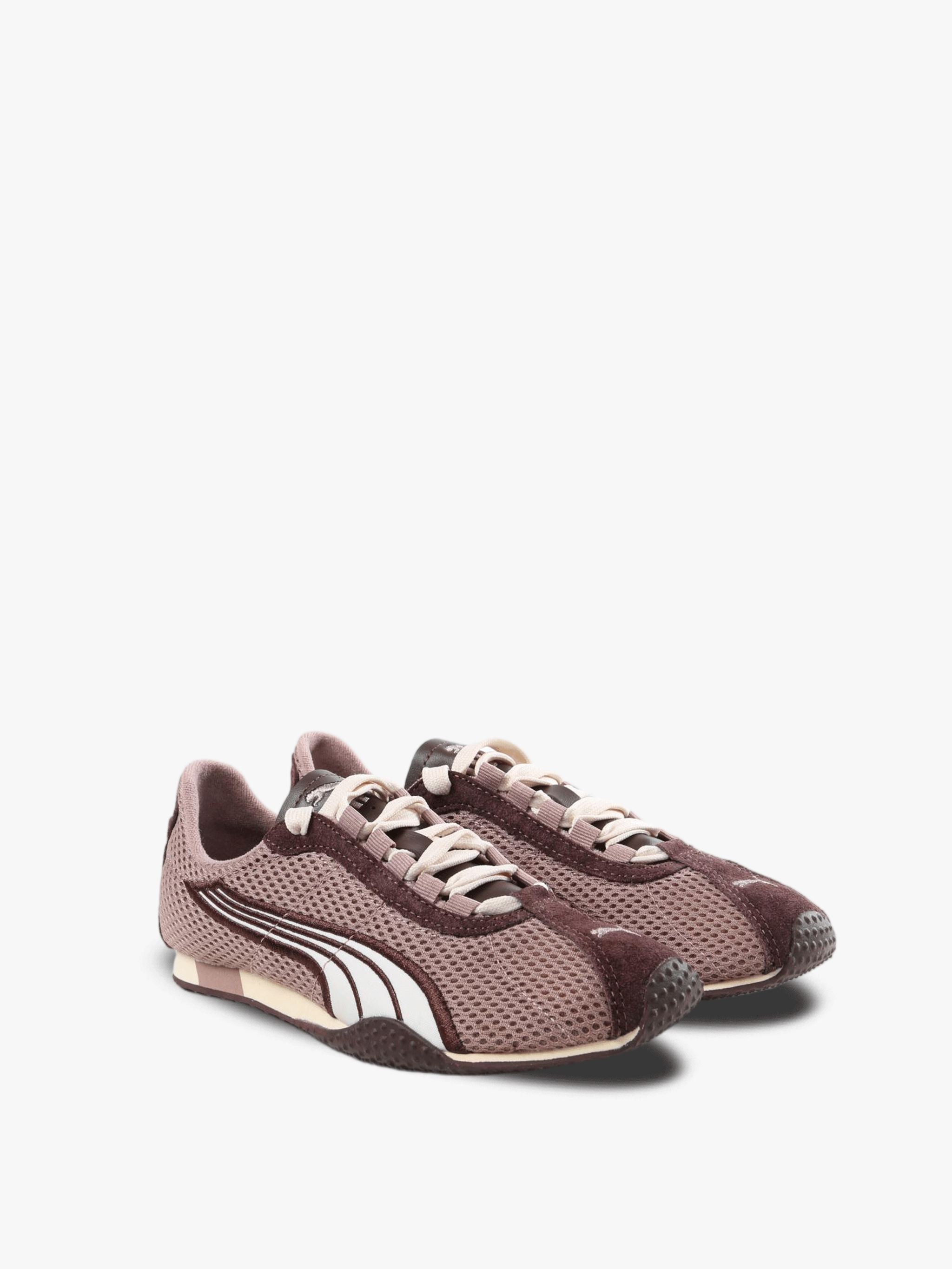 Tan sneakers, side view