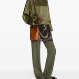 Green pants,full body view