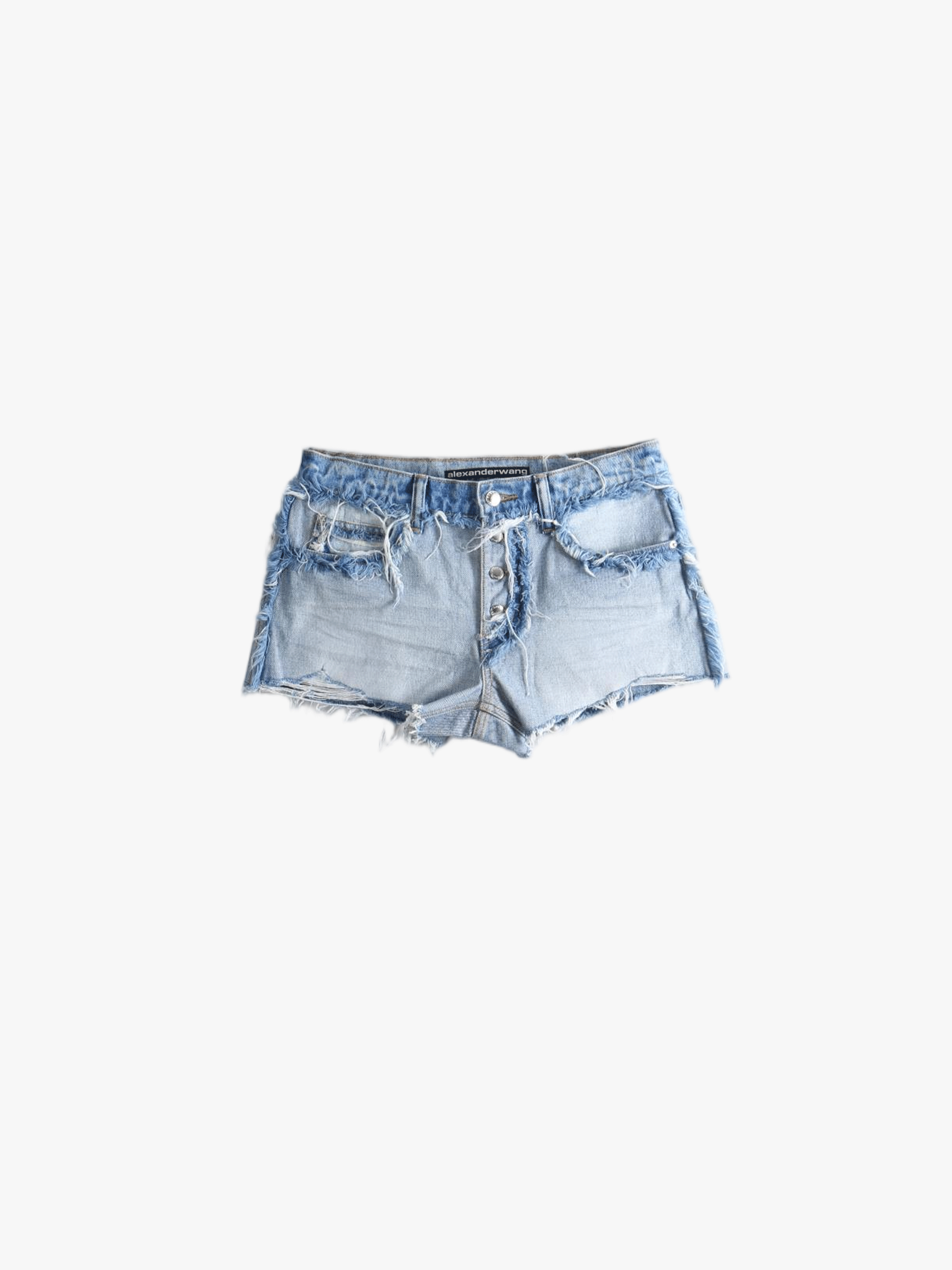 Blue shorts, front view