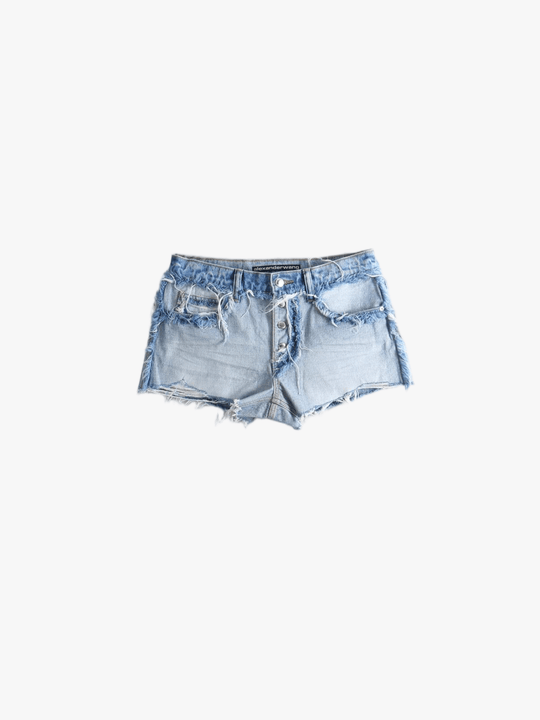 Blue shorts, front view