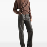 Brown knitwear, full body view