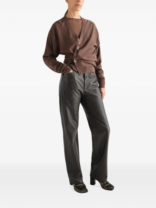 Brown knitwear, full body view