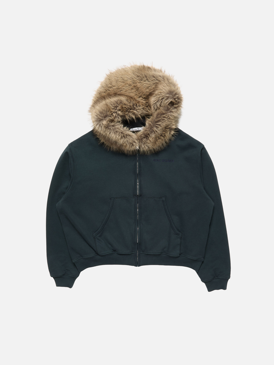 Navy hoodie, front view