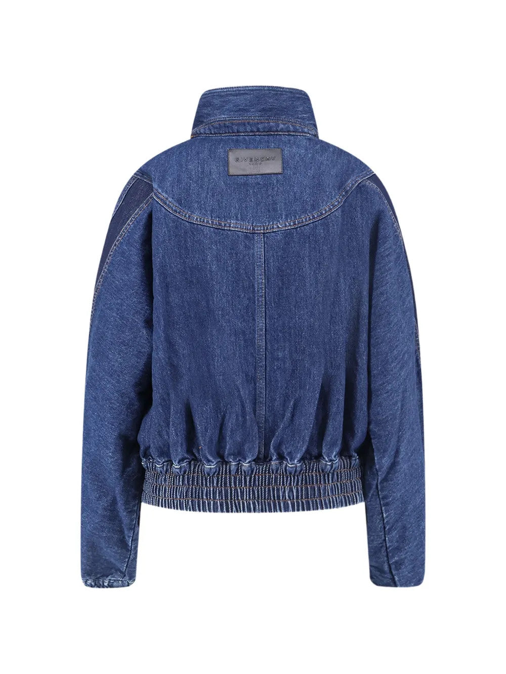Blue jacket, back view