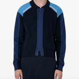 Navy knitwear, full body view