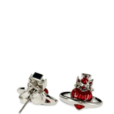 Red earrings, side view