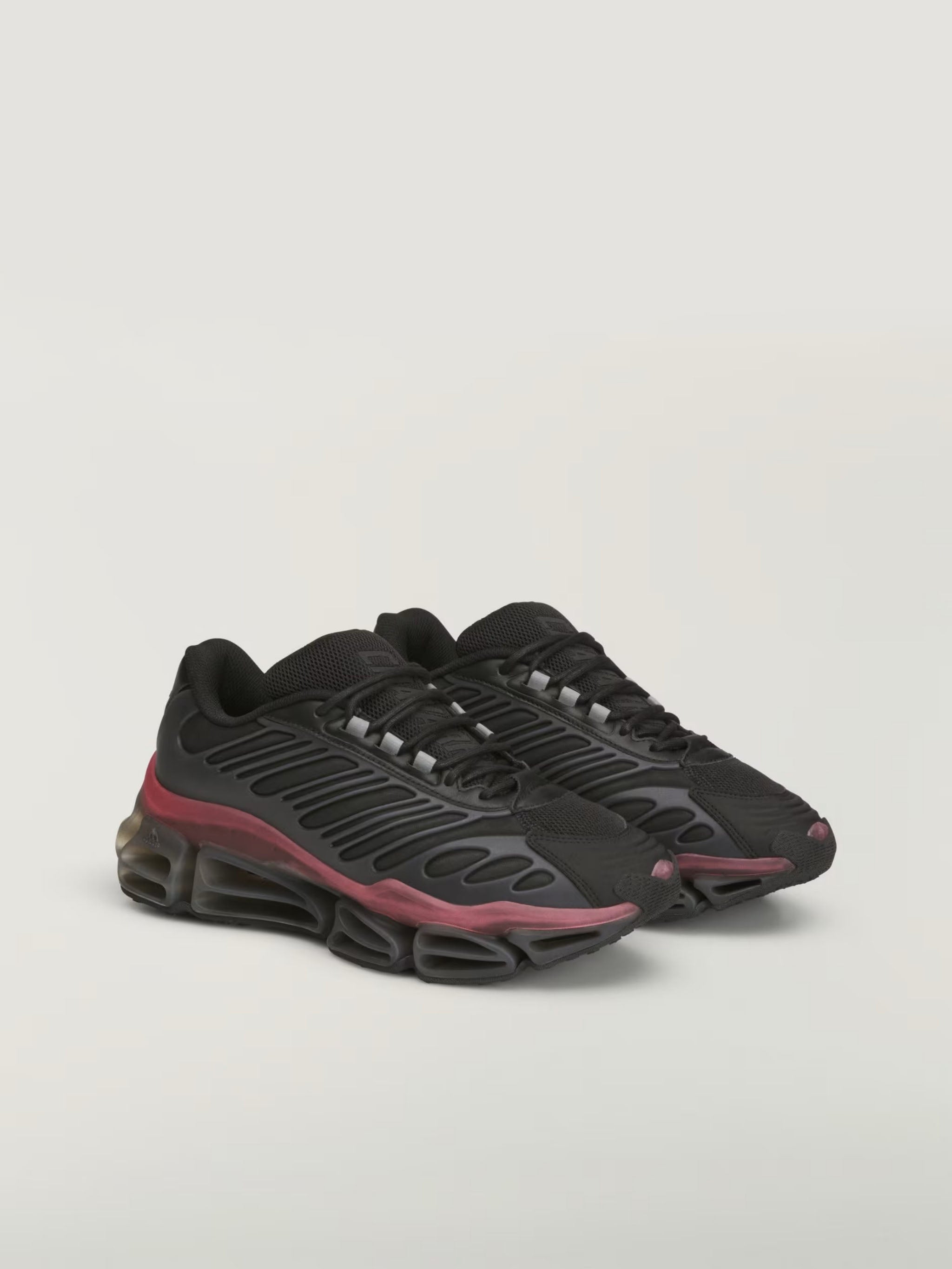 black sneaker, front view