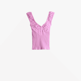 Pink top, front view