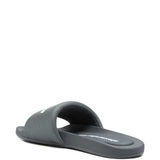 grey sandals, back view