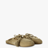 Tan shoes, front view