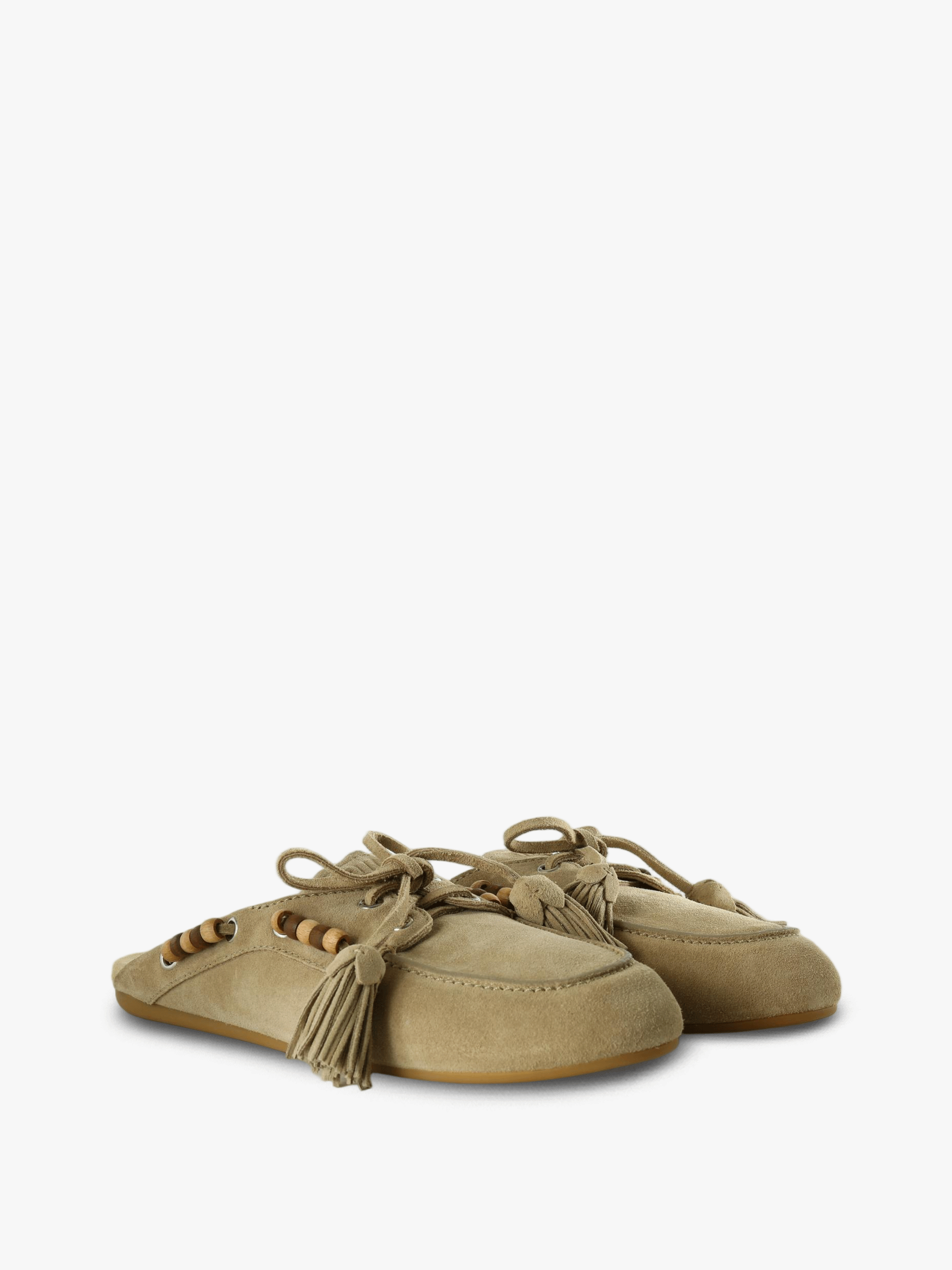 Tan shoes, front view