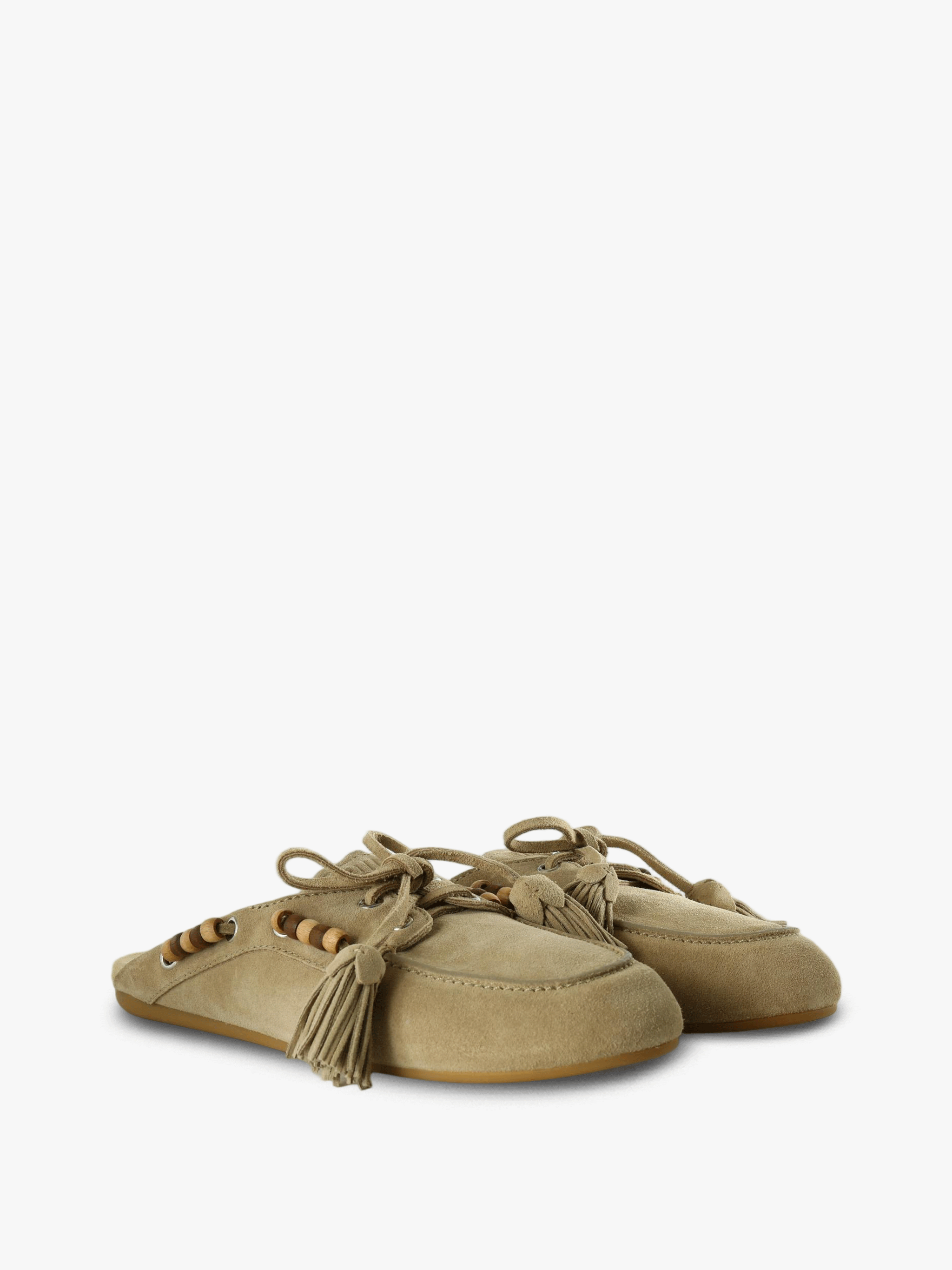 Tan shoes, front view