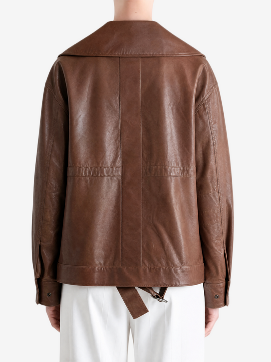 Brown jacket, full body view