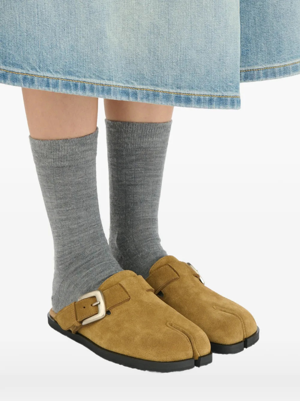 Tan sandals, front view