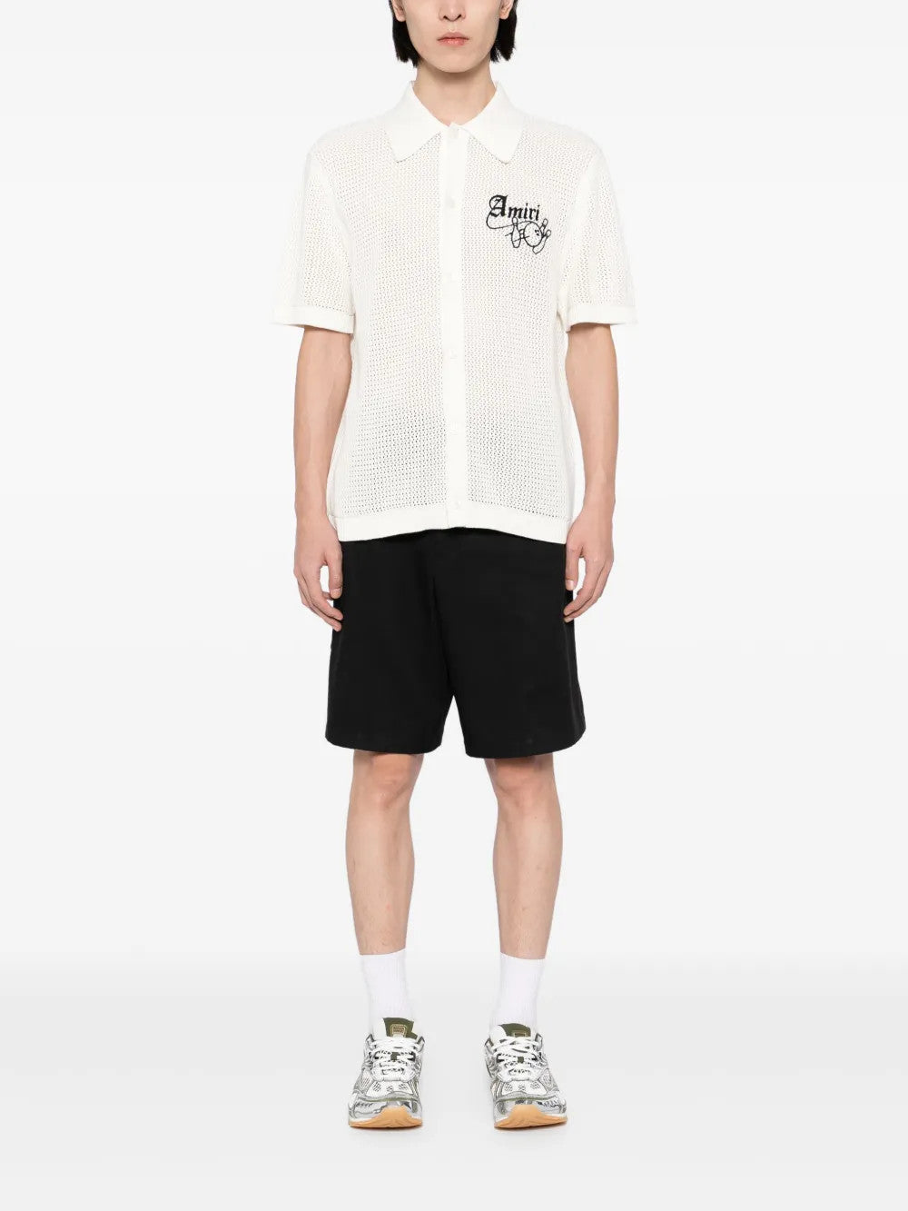 White knitwear, full body view
