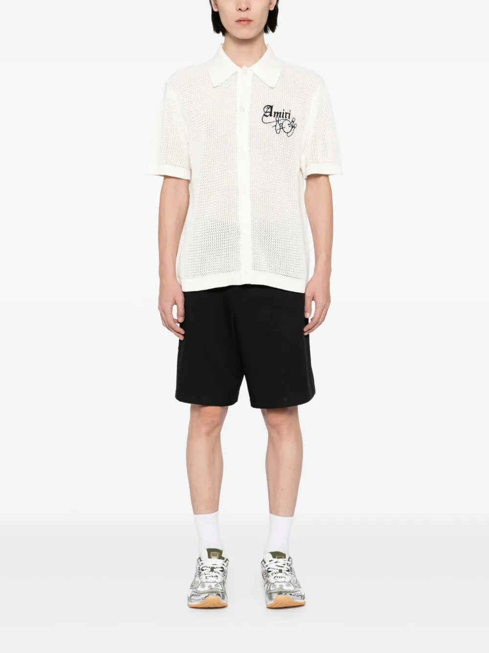 White knitwear, full body view
