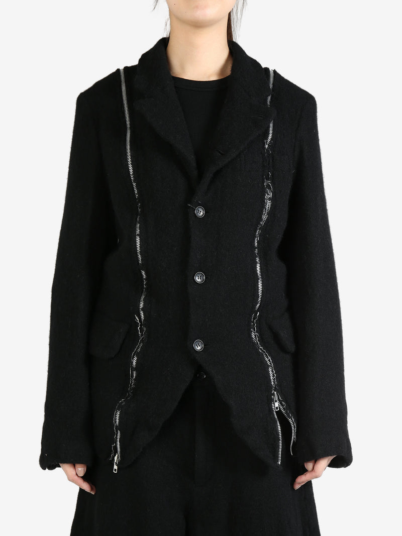 COMME DES GARCONS BLACK - Wool Zipper Accent Jacket