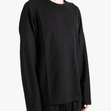 Black t-shirt, full body view