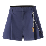 Blue shorts, front view