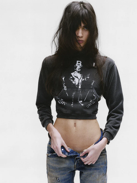 black hoodie,worn by a person,showing the hoodie fit