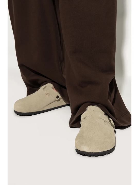 Tan sandals, front view