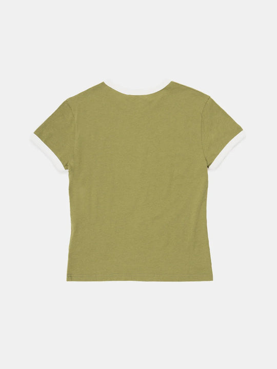 Green t-shirt, back view