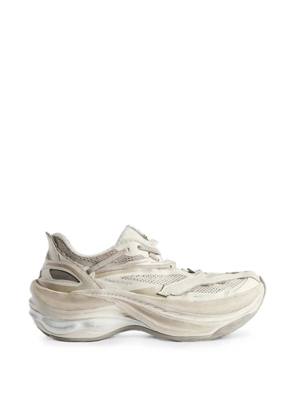 Tan shoes, side view