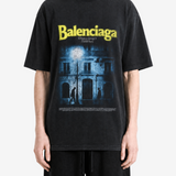 Black t-shirt, full body view