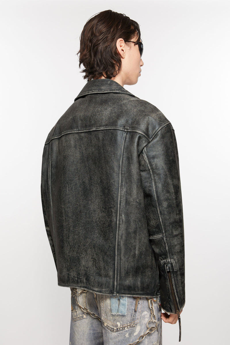 ACNE STUDIOS - Men Distressed Leather Jacket