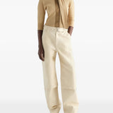 Tan shirt, full body view