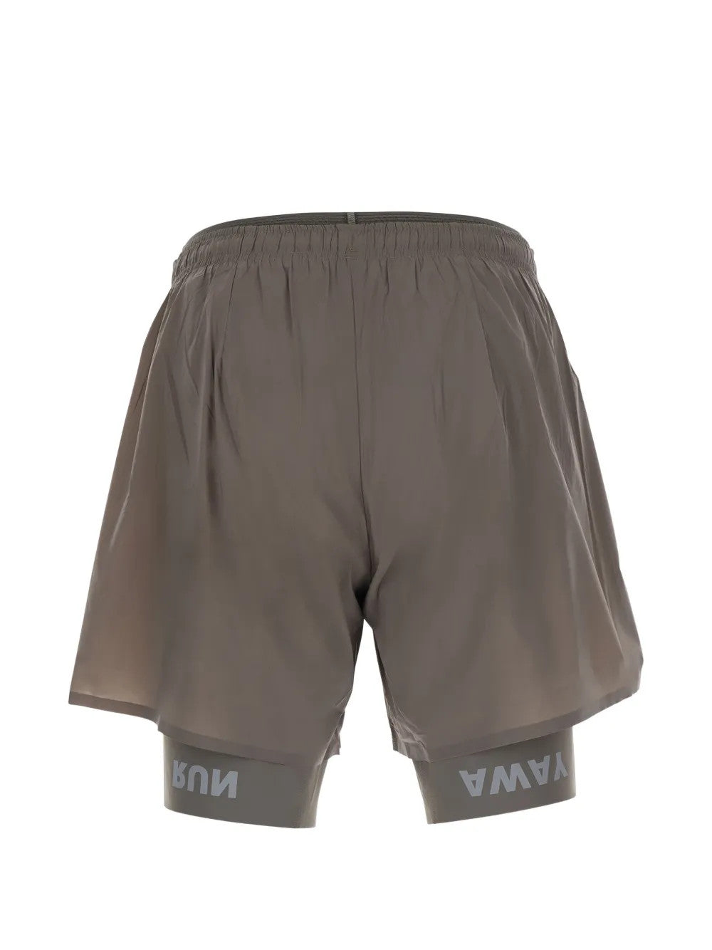Tan shorts, back view