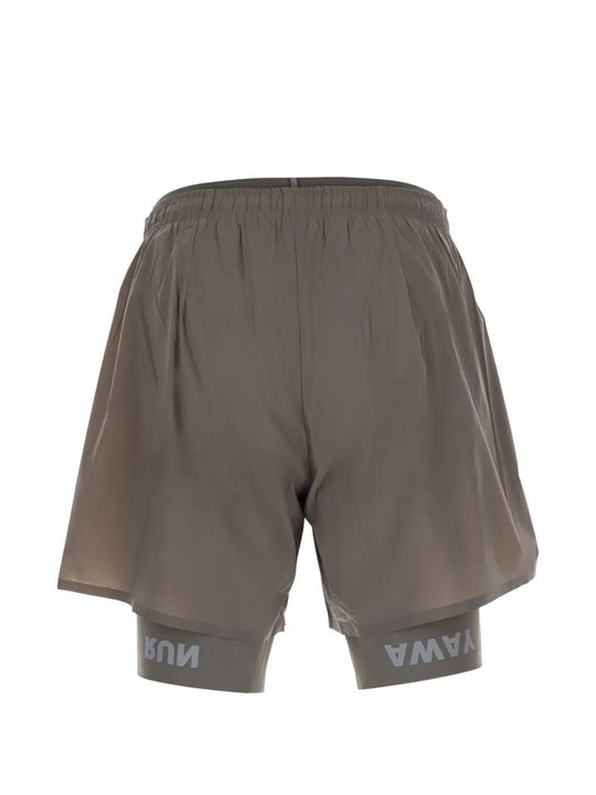 Tan shorts, back view
