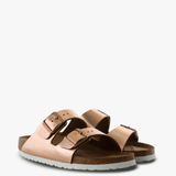 Tan sandals, front view