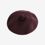 Burgundy hat, front view