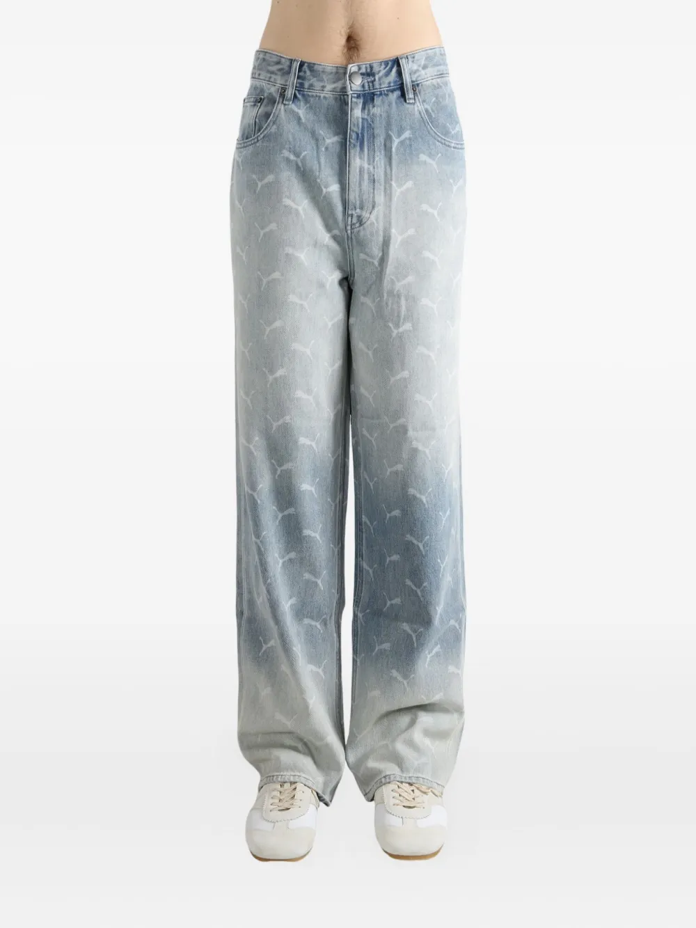 Blue jeans worn by a person, showing the jeans fit