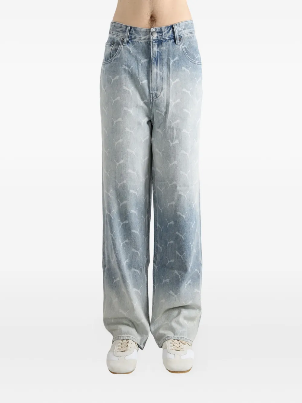 Blue jeans worn by a person, showing the jeans fit