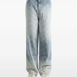 Blue jeans worn by a person, showing the jeans fit