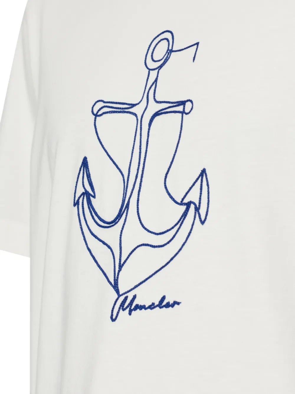 Close up of White t-shirt, showing texture of the cotton fabric