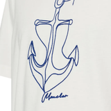 Close up of White t-shirt, showing texture of the cotton fabric