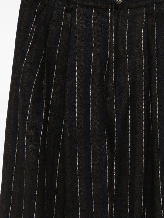 Close up of Black pants, showing texture of the 100% cashmere fabric
